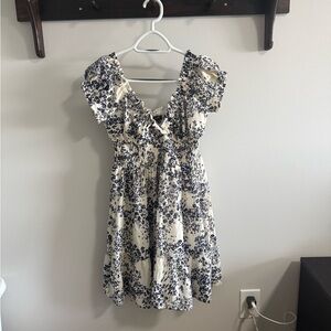 Dynamite Blue and Cream Mini Dress